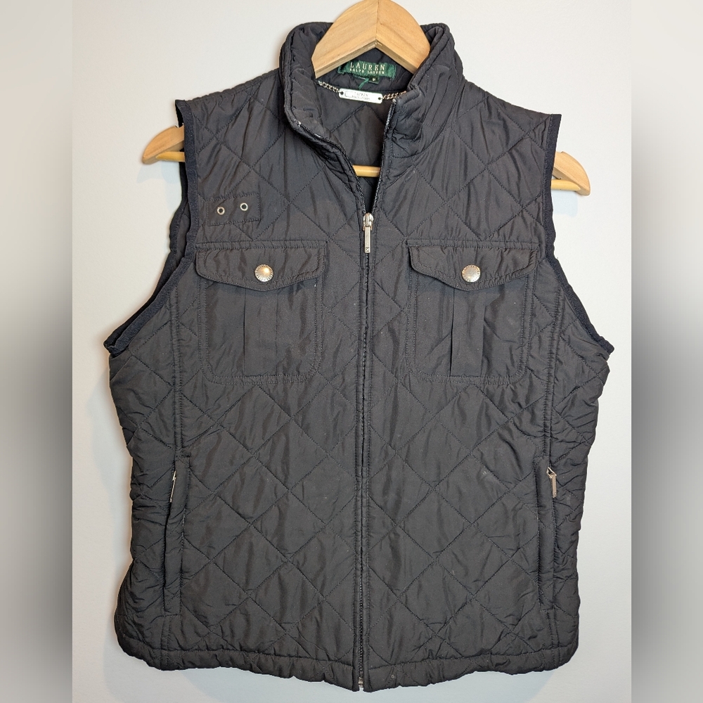 Lauren Ralph Lauren Women's Size M Black Quilted Vest